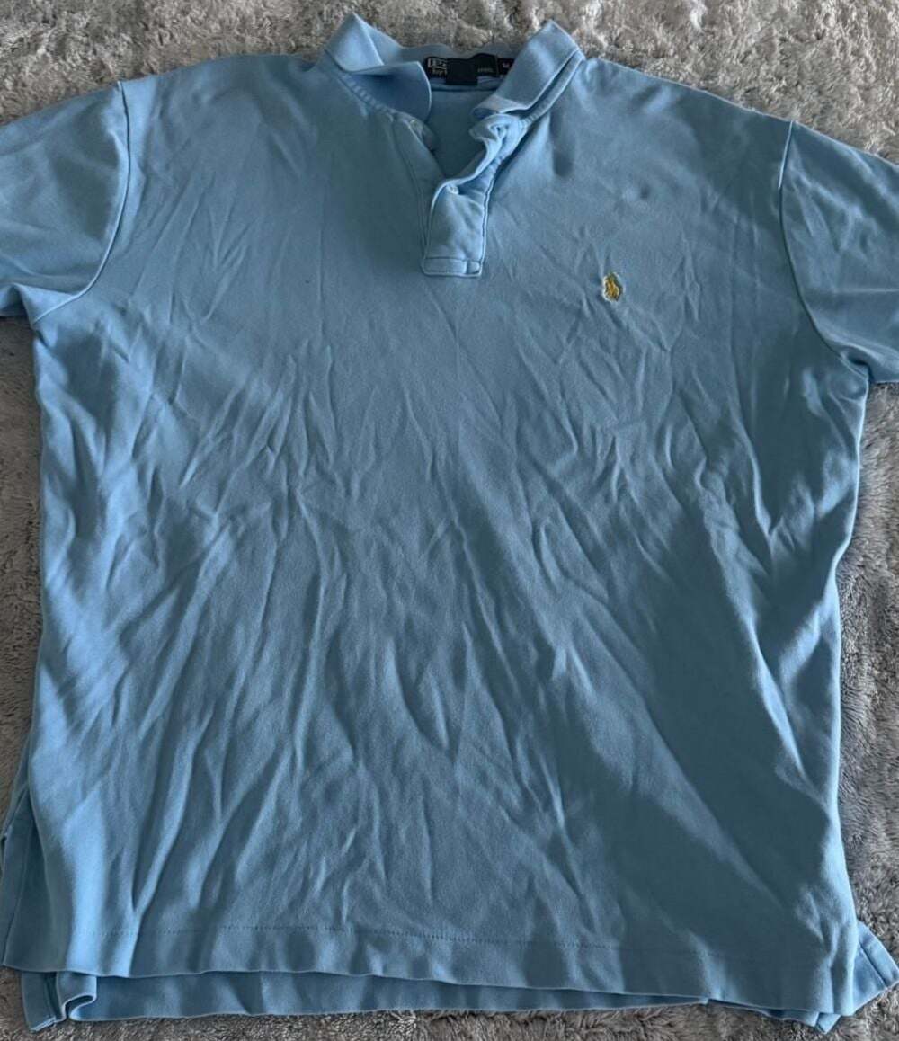 Polo Ralph Lauren Light Blue Short Sleeve Cotton Polo Shirt Size Medium